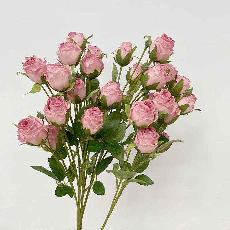 Cross-border Hot Sale Artificial Roasted Edge Silk Rose for Wedding  Decoration Flower
