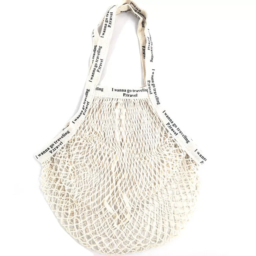 Eco-Friendly Custom Drawstring Pouch for Grocery Shopping Heat Resistant Tote for Produce Letter Organic Cotton Mesh Bags