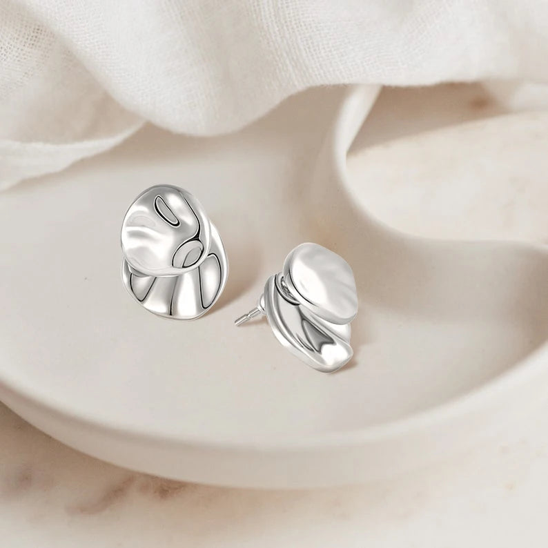 QX Custom OEM Stylish Minimalist Trendy 925 Sterling Silver Fine Jewelry Stud Women Earring