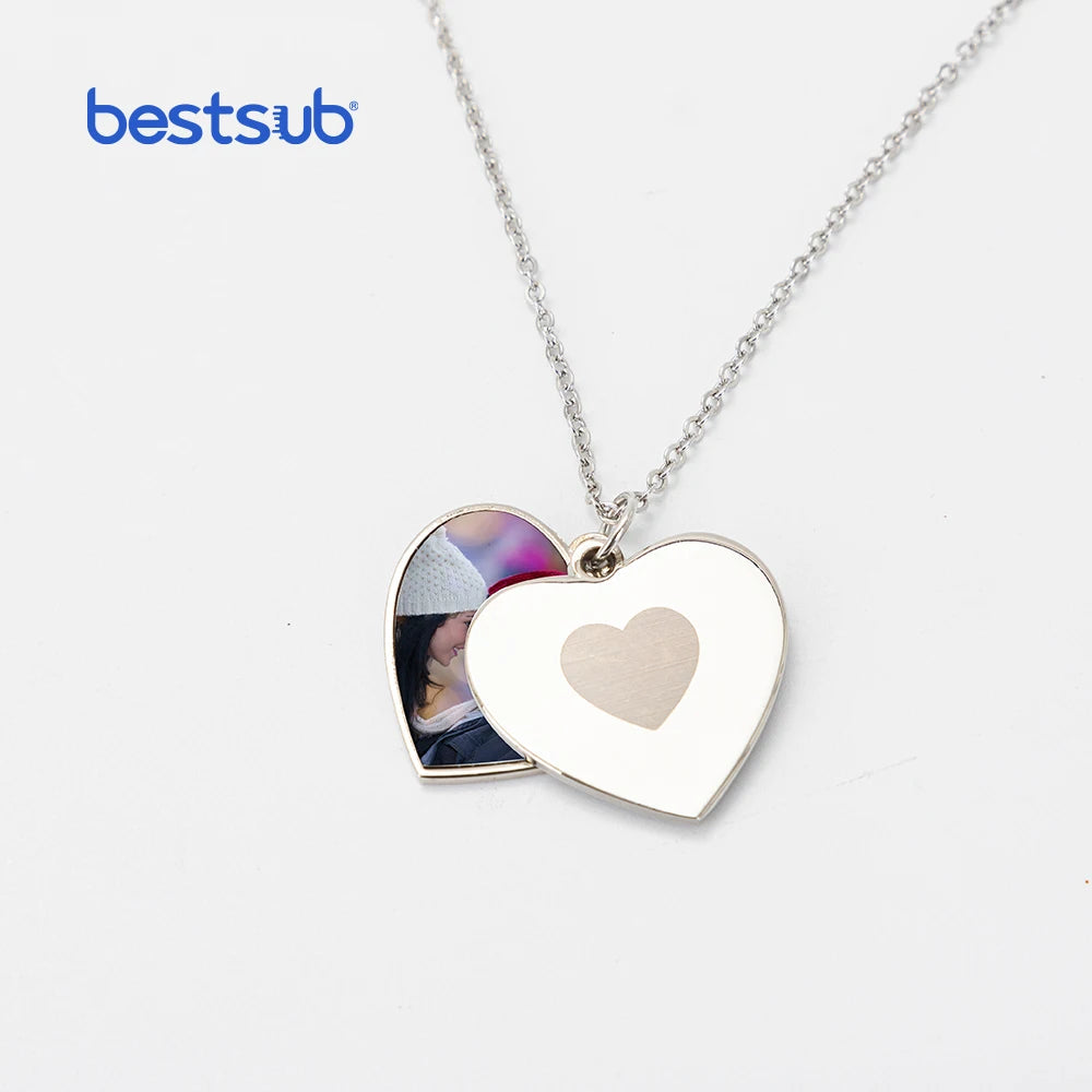 BestSub Wholesale High Quaily Custom Sublimation Blanks Heart Shape Heart Sliding Locket
