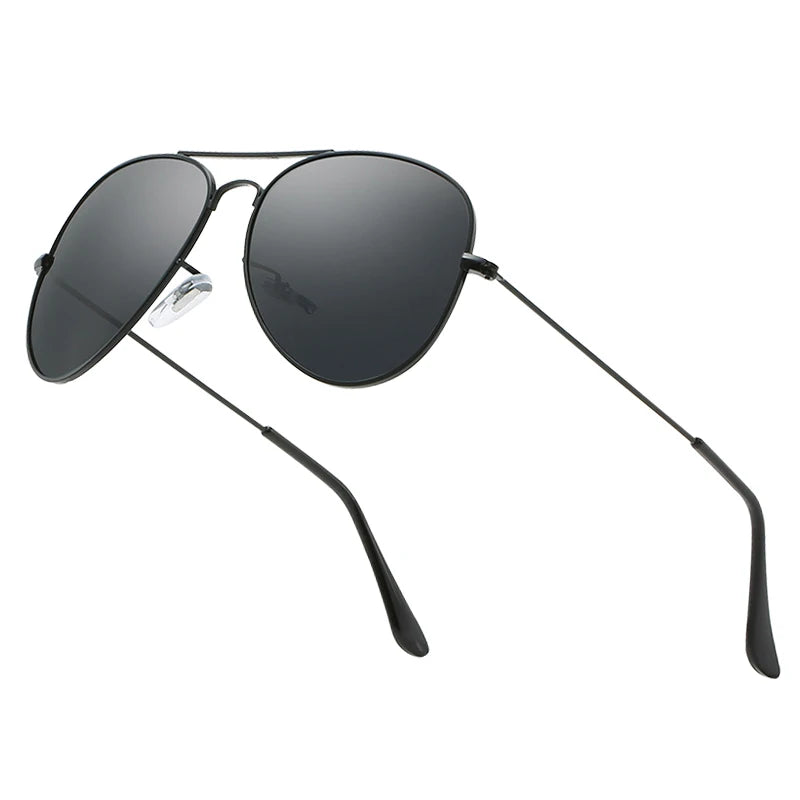 3025 Retro Polarized Sunglasses with Custom Logo Fashion Metal Oversize Frame in Gold for Men and Women Driver Sunglasses