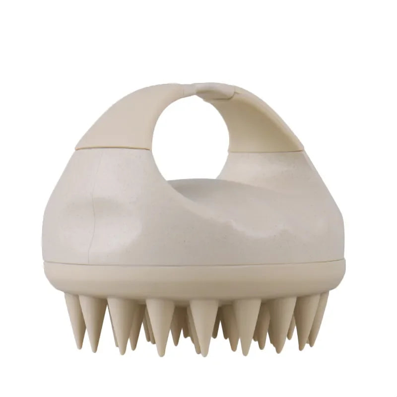 Custom Logo Biodegradable Silicone Hair Shower Brush Wheat Straw Shampoo Scalp Massager for Home Use Hair Care Function