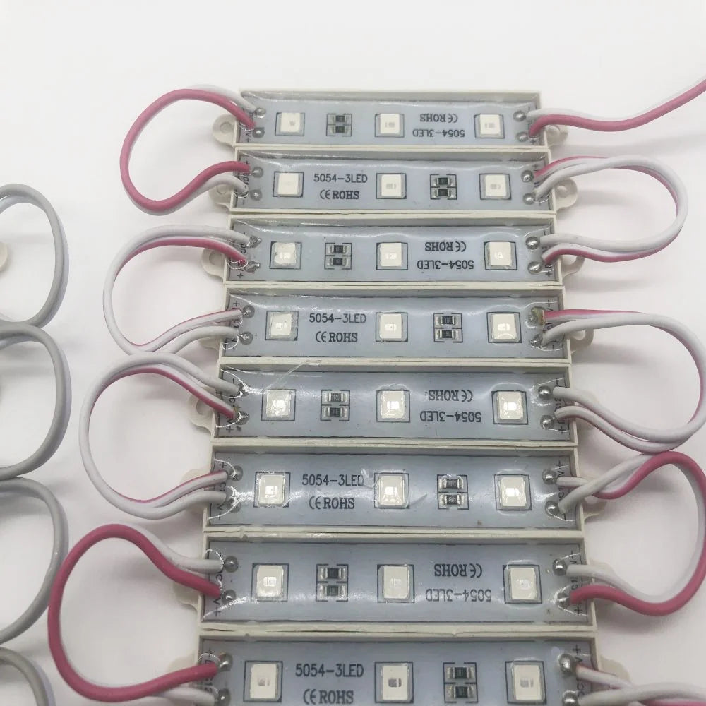 High Power DC12v 3 Leds Module Outdoor IP65 Waterproof Smd 5054 DIY Advertisement Sign Module Lights Warm White Red Green Blue