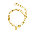 2026 New Fashion Geometric Plated Gold Splicing Chain Stainless Steel Premium Jewelry Bracelet Stylish Design Anniversary