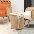 WISEMAX FURNITURE Round Shape Side Table Wooden Frame Modern Coffee Table with Removable Tabletop