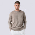 Men's for  100% Cotton Basic Textured Long Sleeve Crew Neck Pullover Jumper Anti-Wrinkle Anti-Shrink Summer Sweater