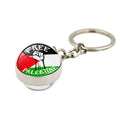 Manufacturer I Love Palestine Flag Design Keychain Statement Souvenir Gift Crystal Glass Cabochon Support Palestine Key Chain