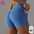 High Elastic Seamless Fitness Shorts Women Gym Outfit Scrunch Butt Fitness High Waist Biker Shorts
