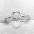 Sterling Silver 4mm/5mm Semi Mount Ring Frame Empty Blank Support Claws Setting S925 Base Without Center Stone for Inlay DIY