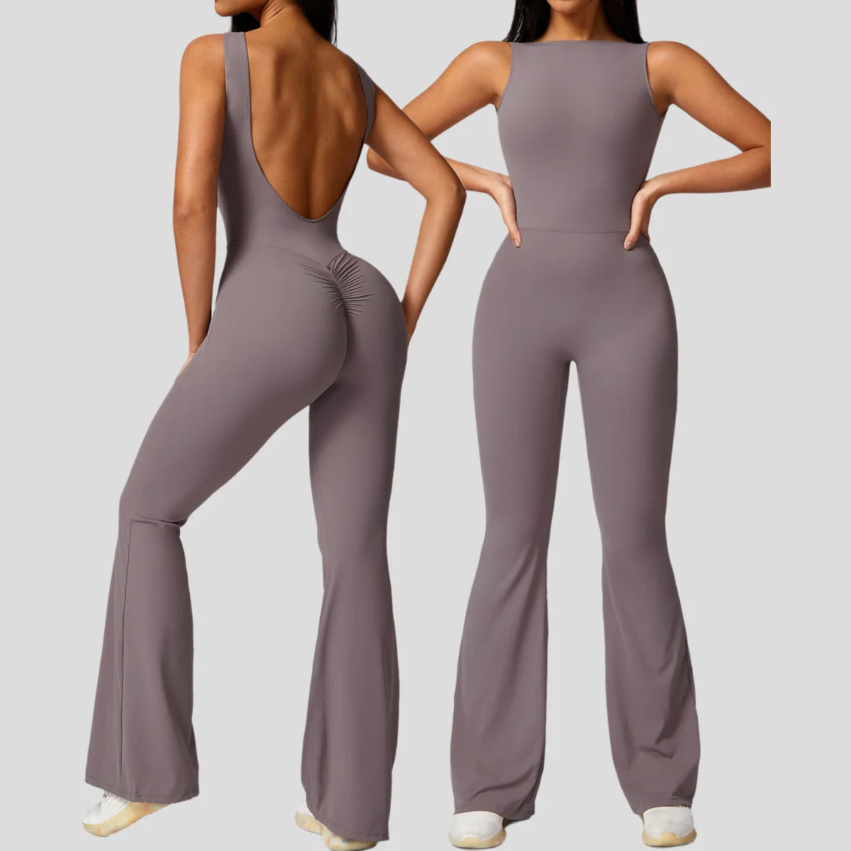 New Beautiful Sleeveless Micro Flared Sports Jumpsuit Hollow Back Hip Lifting Leisure Fitness Yoga Suit