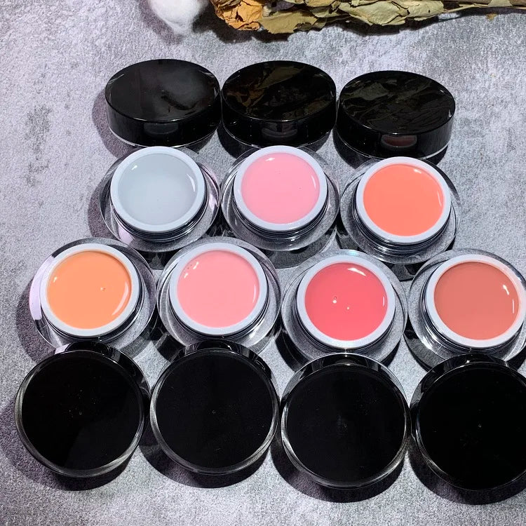 ODM 15ml High Viscosity French Designer UV Gel LED Cure Eco-Friendly Vegan Non-Toxic Long Lasting 7 Colors 60s Cure Nail