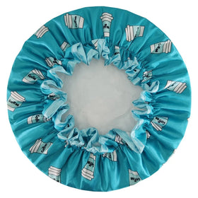 Quiet Girl New Double Layers Satin EVA Wholesale Custom Bathing Reusable Bath Cap Long Hair Shower Caps Waterproof Hair Cap