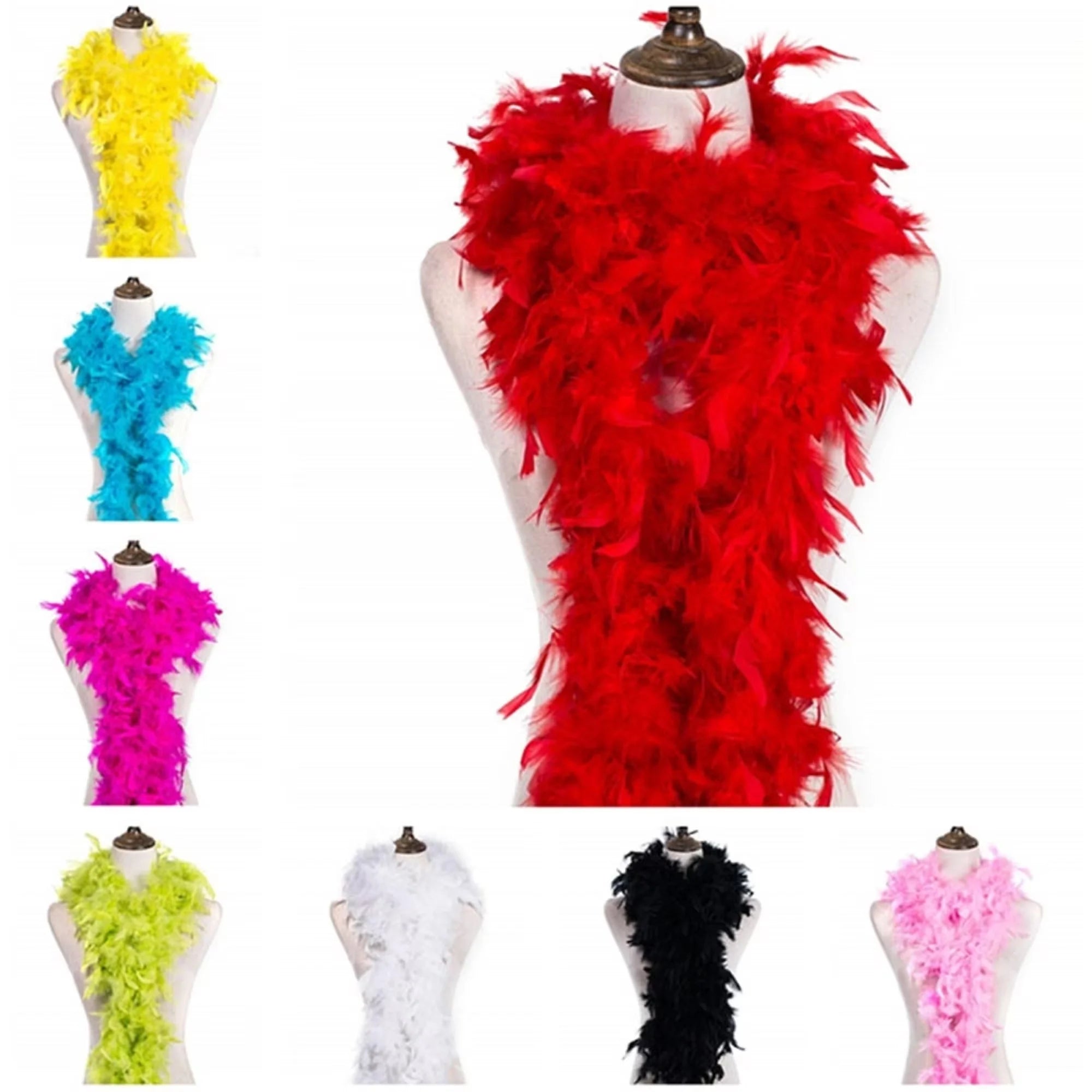 80g 100g 120g Chandelle Boa for 2 Yards - Ivory Heavy Weight Chandelle Feather Craft Boa Supplier