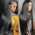 Burmese Human Hair 100% Raw Vietnamese Human Hair HD Transparent Lace Front Glueless Wig for Black Wear & Go