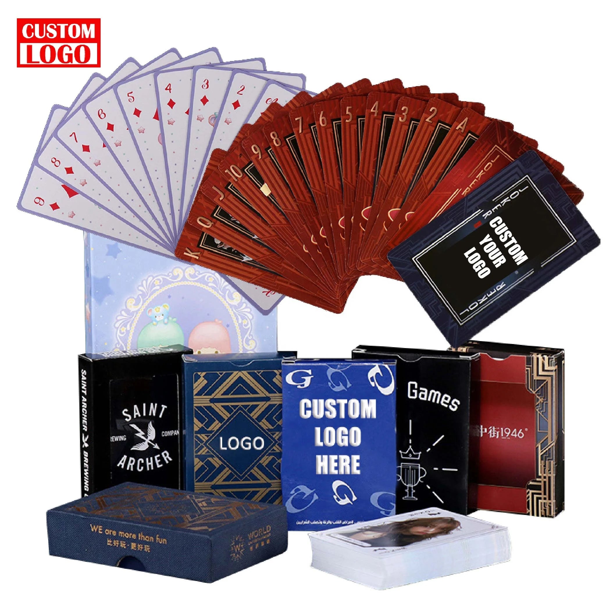 Water-Proof Poker Cards Custom Black Pvc Poker Cards Custom Playing Cards in Bulk