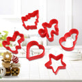 Non Stick 6 Piece Plastic Baking Utensil Set 3D Cookies Mold