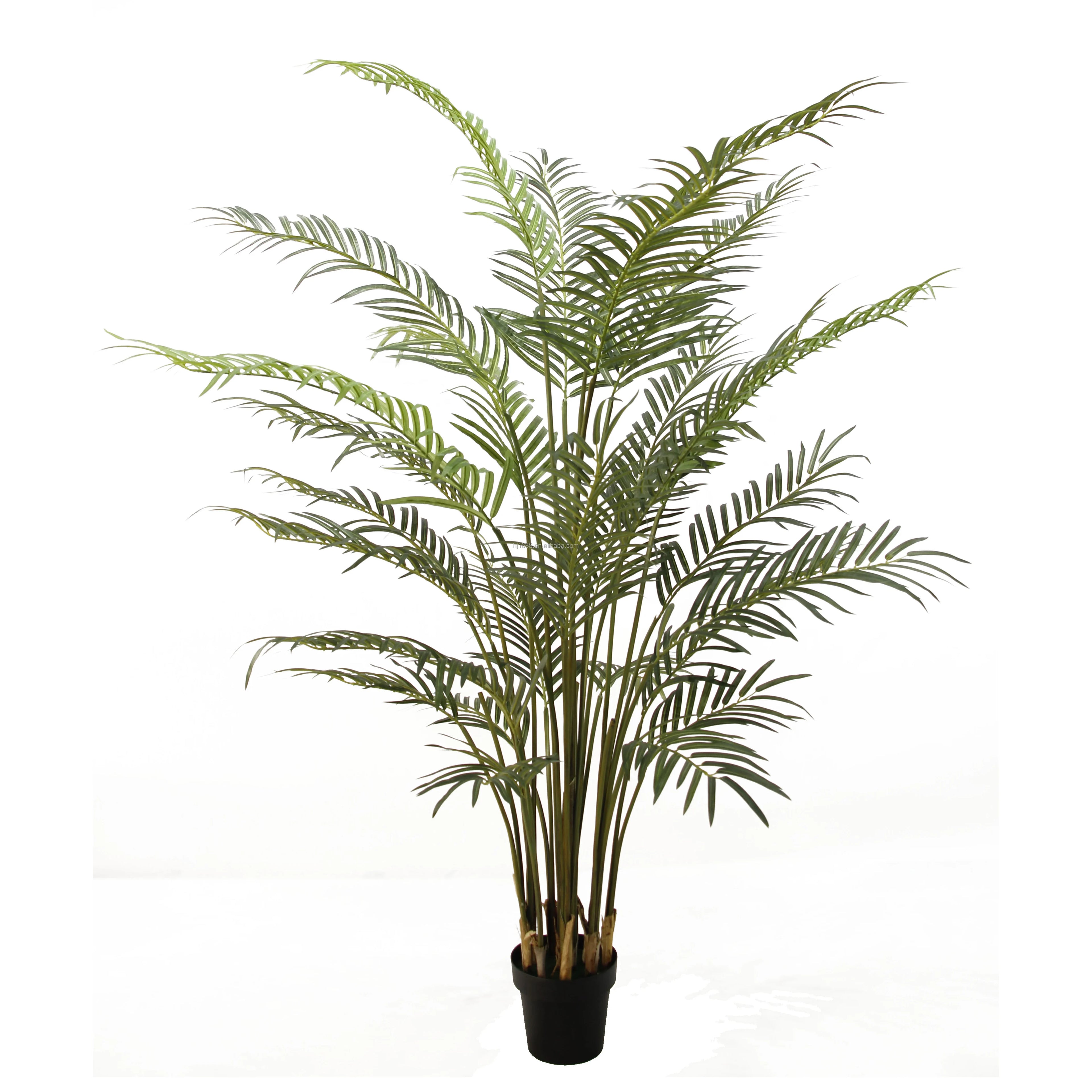 Factory Wholesale UV Resistant Silk Leaves Faux Potted Plants Real Touch Areca 2m Artificial Palm Tree for Indoor Outdoor Decor