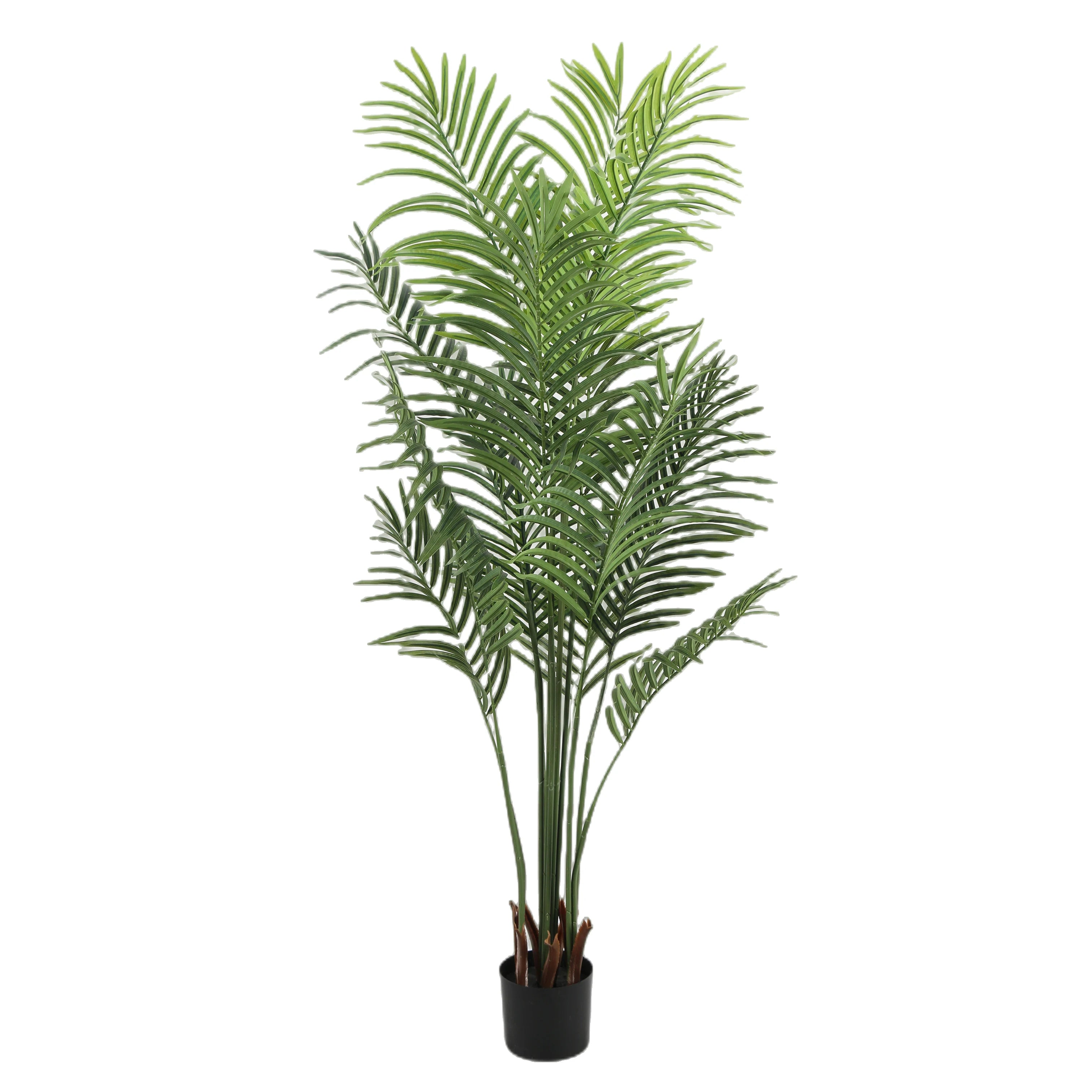 New Arrivals High Simulation Cheap Faux Plastic Greenery Plant Wholesale Artificial Areca Palm Tree UV Resistant for Home Decor
