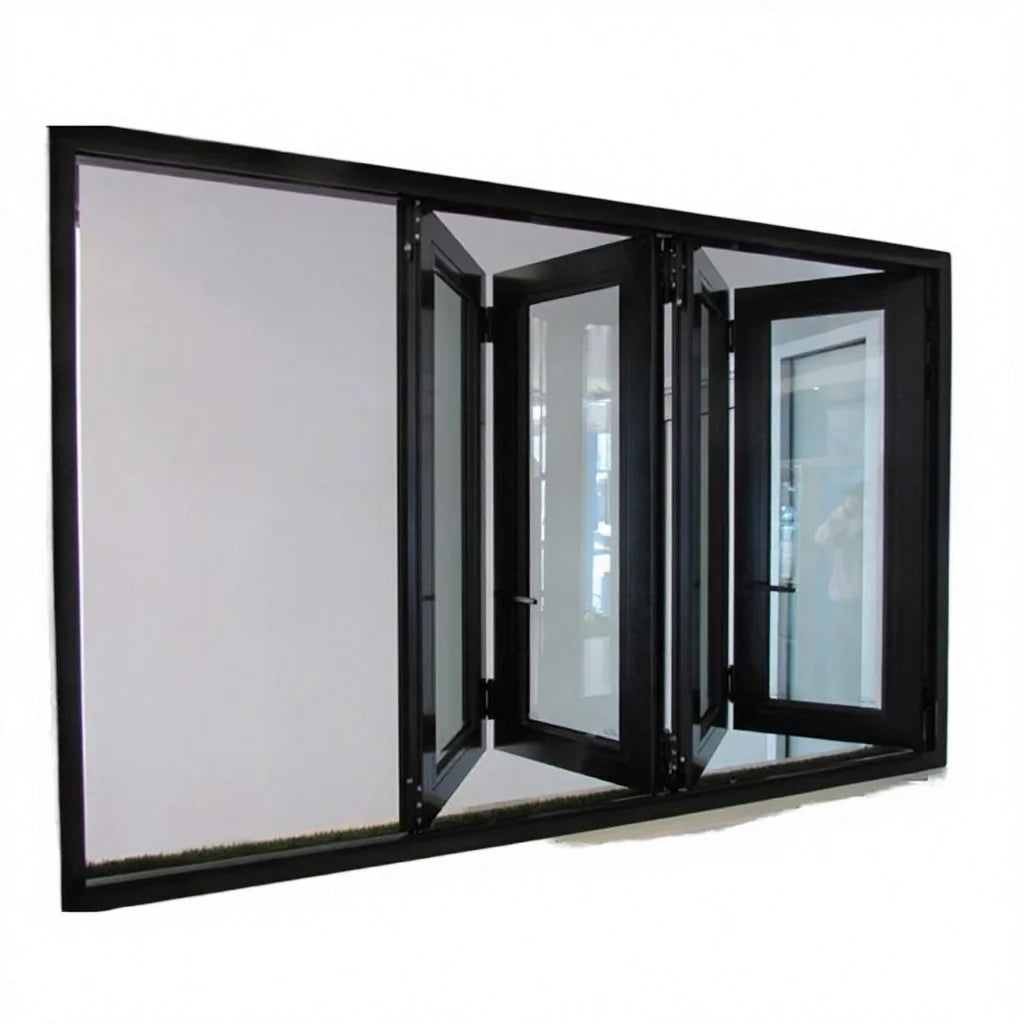 Best-selling Door Folding windows and Doors Folding Screen Soundproof Glass Profile Aluminium Bifold French Window