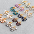 M734 4pcs/lot 18K Gold Plated Nickel Free REACH Pass Natural Stone & Pearl Metal DIY Pendants for Jewelry Making Findings MegaBDM