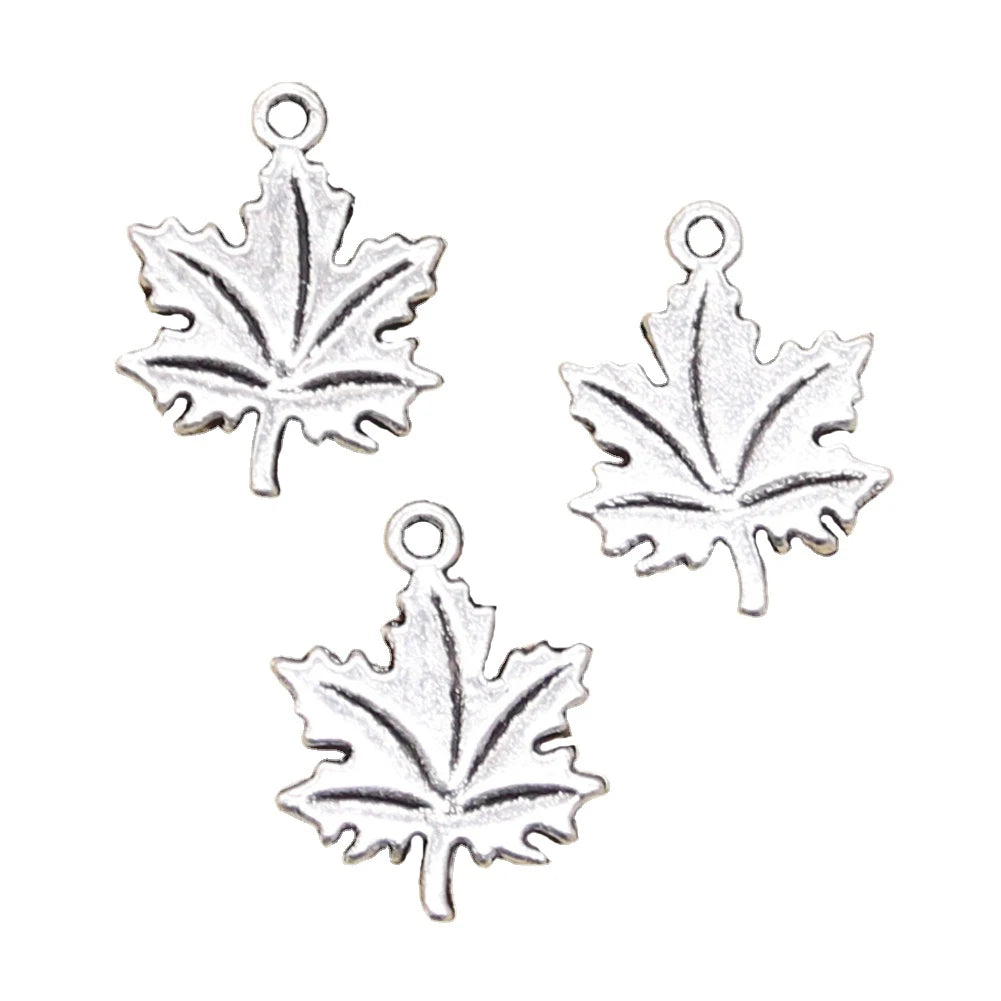 Charms Canada Maple Leaf  20x15mm Tibetan Silver Color Pendants Antique Jewelry Making DIY Handmade Craft