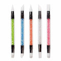 5pcs Acrylic Handle Gel Nail Carving Dotting Pen Manicure Art Dual-Ended Silicone DIY Nail Brush