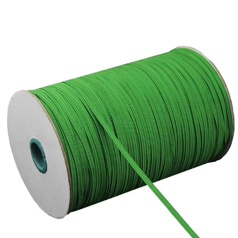 12mm Knitted Textile 100% Polyester Flat Round Elastic Bands Girls Hair Bands Comfortable Colors Webbing Strap Braided