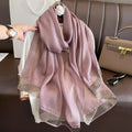 Wholesale Luxury Scarves Ladies Imitated Silk Organza Shawls  80*190cm Long Large Plain Color Gold Thread Shiny Glitter Scarfs