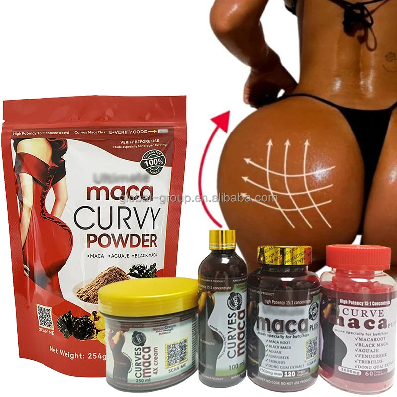 Maca Butt Enlargement Capsules and Gummy Candy Adult Beauty Product for Booty Hip Enhancement Curvy Butt Enhancement Set MegaBDM