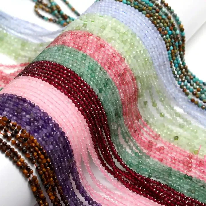 Wholesale Crystals Healing Stones Natural Gemstone Round Natural Stone Faceted Beads 4mm for Diy Christmas Gift Jewelry Making