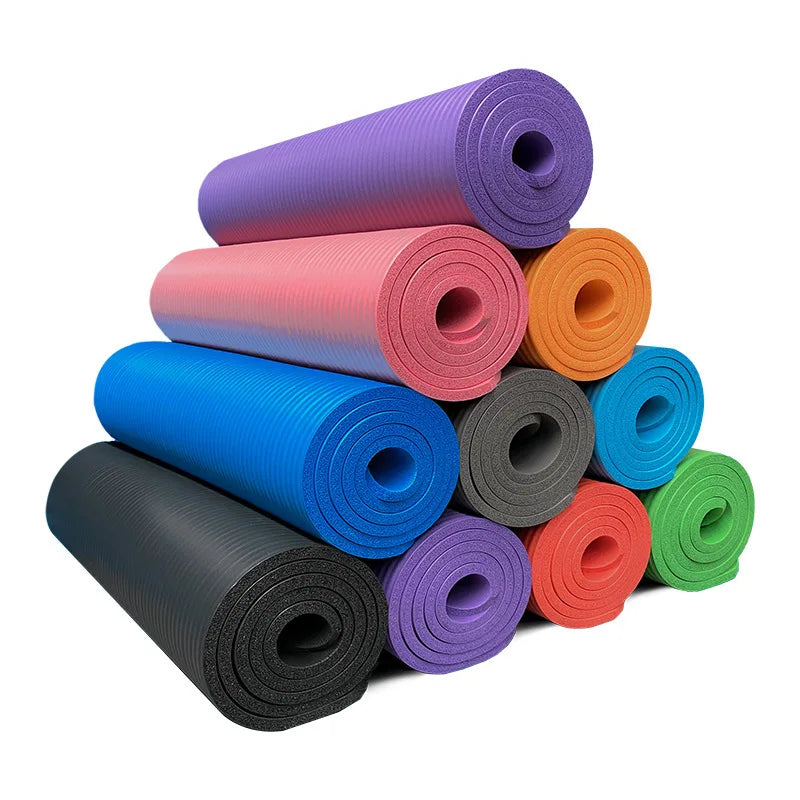 Fitness Anti Slip Eco Friendly Custom Foldable NBR Yoga Mat with Carry Bandage