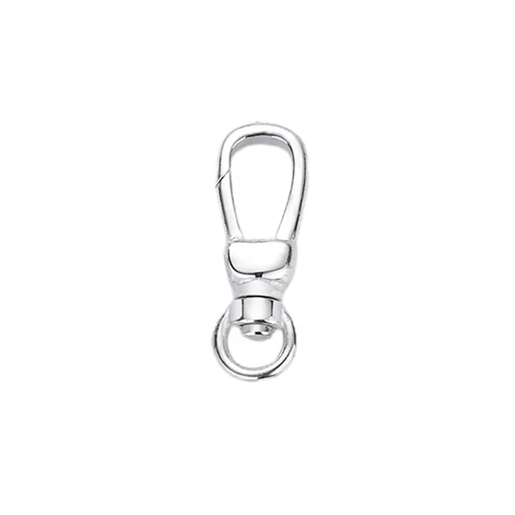 Custom 18mm 23mm Colorful Sterling Silver 925 Swivel Lobster Clasp Keychain D Key Ring Lanyard Push Gate Snap Keyring