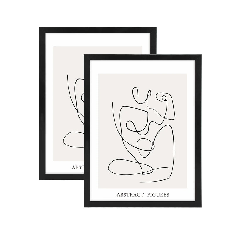 Wholesale Abstract Painting Art A3 Black Gallery MDF Wooden Poster Frame With Mat or Without Mat for Wall Mounted