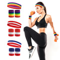Melenlt Rainbow Sports Wristband High Elastic Sweat Absorbent Towel Wristband for Running Fitness Basketball Volleyball