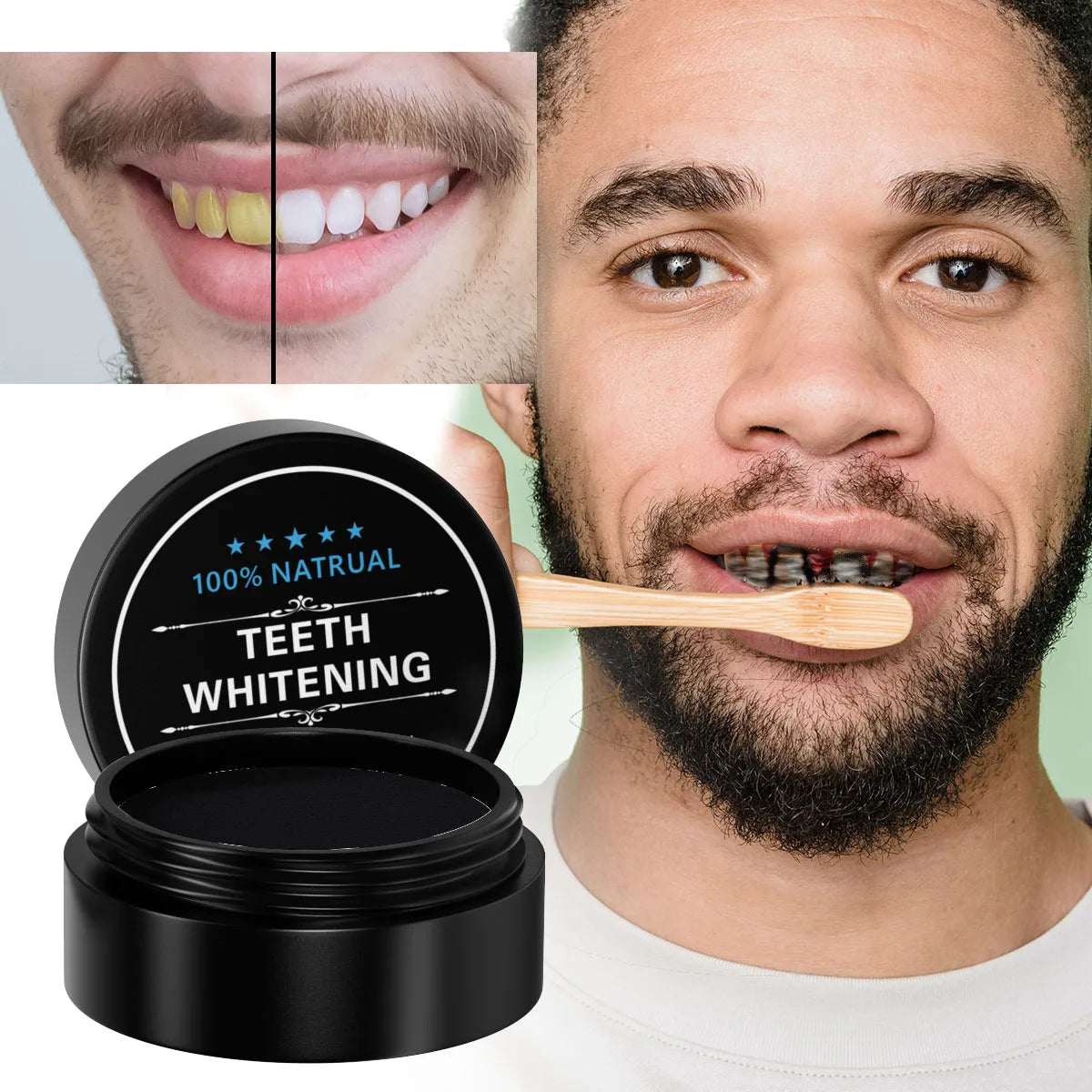 Private Label 100% Natural Organic Mint White Teeth Activated Charcoal Teeth Whitening Powder