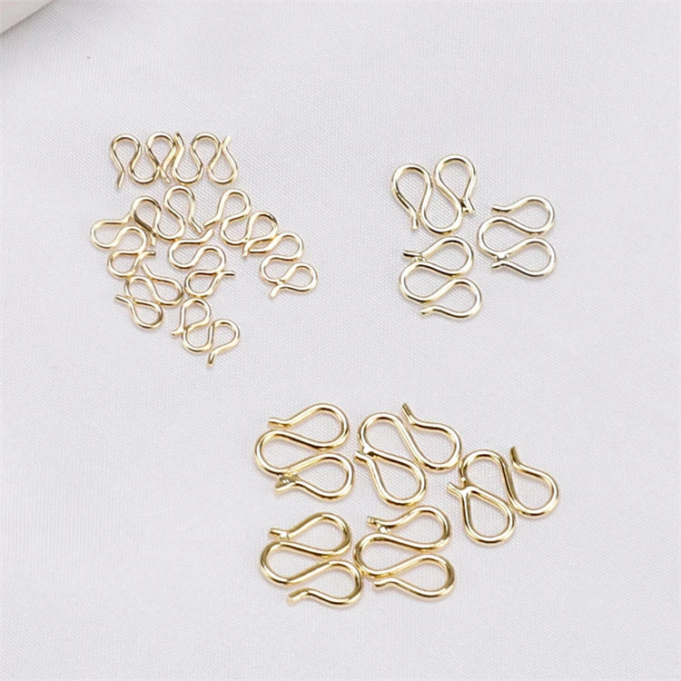Jewelry Clasp Accessories Brass 18K Plated Gold Waist Beads with Clasp Prevention Allergy Custom W Necklace Clasp