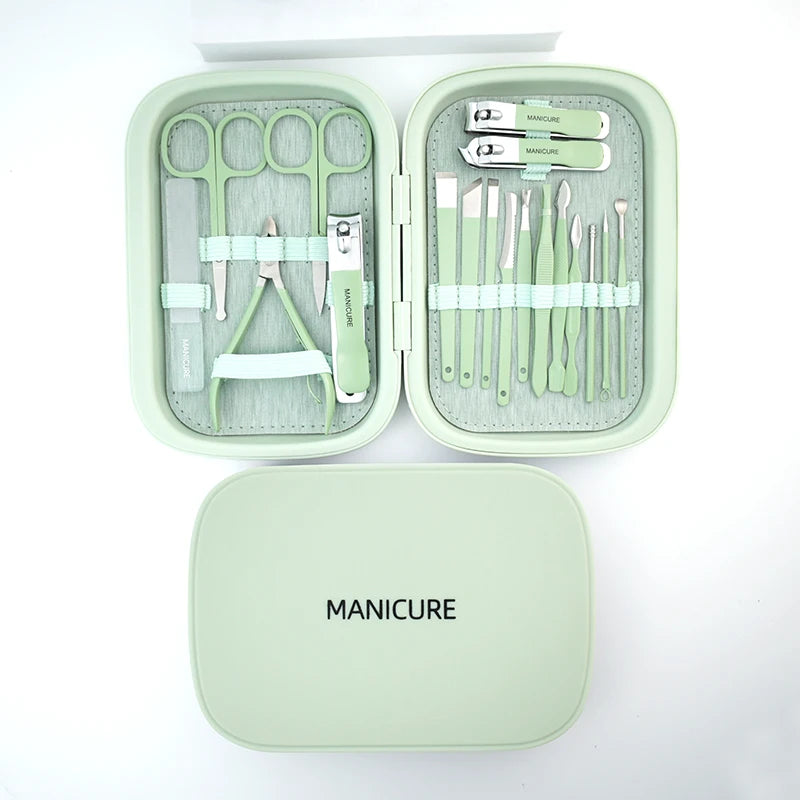 18-Piece Factory Pedicure Nail Cuticle Grooming Kit Manicure Pedicure Nail Clipper Set