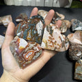 Wholesale Healing Crystal Polished Stones Red Moss Agate Heart With Druzy for Decoration