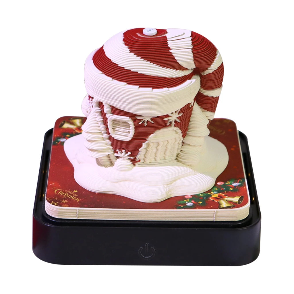 Hot Sale 2026 New Products 3D Memo Pad Christmas Tree With Light Notepad Tear Off Calendar Custom Christmas Gift Items for Kids