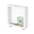 Glass  Fund Decorative Savings Box Wooden Piggy Bank Wedding Wooden Bank Coin Piggy Bank Gift Box