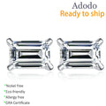 Factory Wholesale S925 Sterling Silver Emerald Cut VVS D Color Moissanite Fine Stud Earrings Jewelry for Women