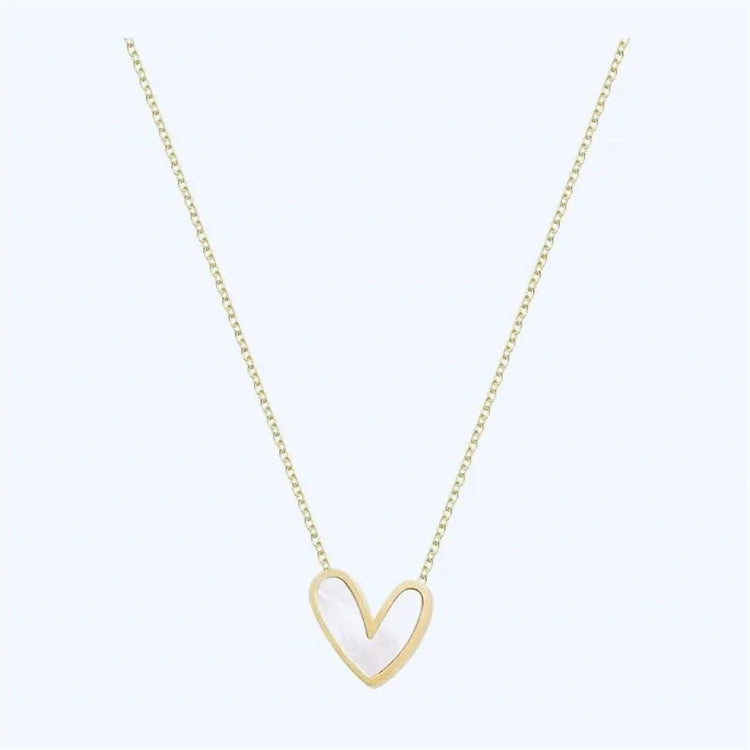Wholesale New Simple Fashion Jewelry Women Design Titanium Steel Pendent Cute Shell Love Heart Necklace