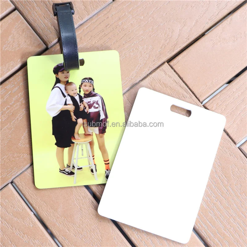 MDFSUB in Stock 2mm Double-sided Sublimation Plastic Luggage Suitcase Tags 70x100mm FRP Sublimation Blank Luggage Tag