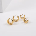 Minos Jewelry Stainless Steel Small Hoop Earrings 18k Gold Plated Classic Style Triple Earring for Women