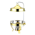 4.5L Round Golden Arabic Buffet Heaters Food Warmer Serving Dishes Chaffers Chafing Dish Buffet in Gold with Hanging Lid