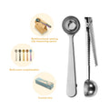 Wholesale Coffee Tea Stainless Steel 15ml Measuring Spoon Mini Golden Food Grade Measuring Spoon With Integrated Seal Bag Clip