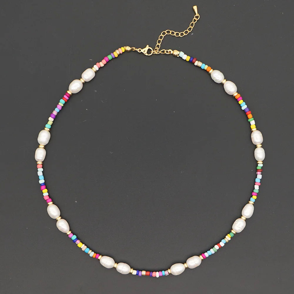 Fashion Boho Jewelry Colorful Beads Pearl Jewelry Pearl Necklace Womens Fine Jewelry Natural Pearl Necklace