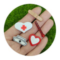 New 100Pcs/Lot Nursing Set Resin Flatback Cabochons Cute Thermometer Band Aid Heart Crafts for Scrapbooking Phone Case Decor
