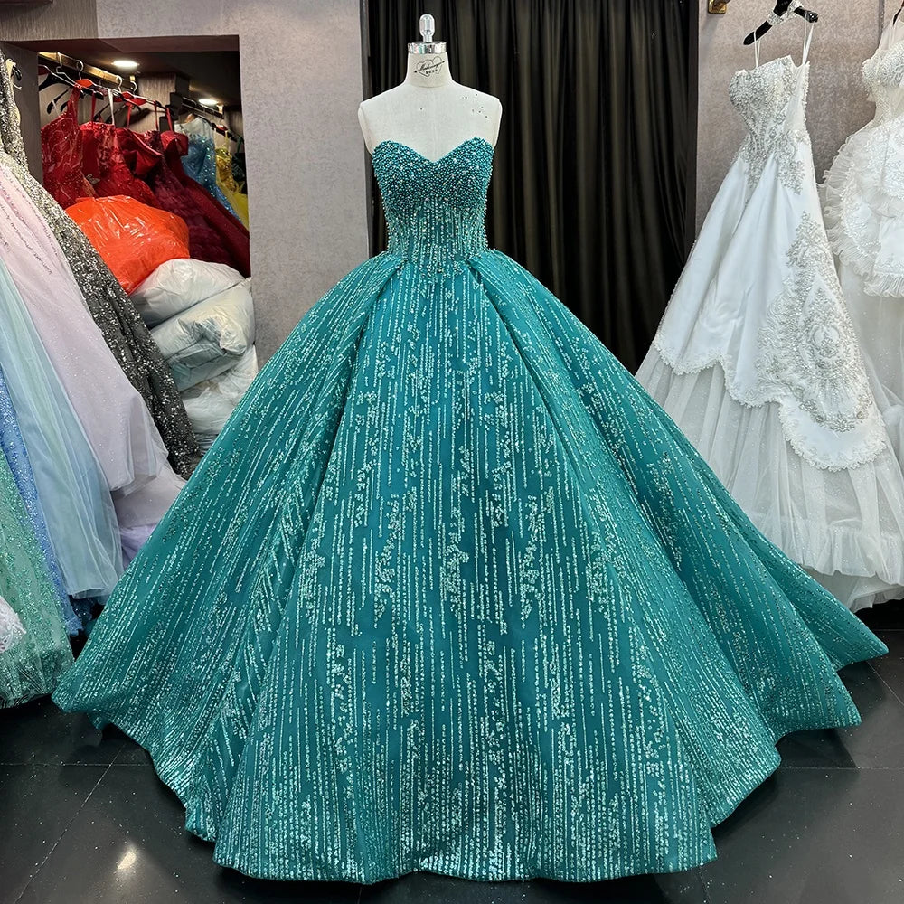 Jancember 6631 Crystal Sleeveless Puffy Evening Quinceanera Party Dresses for Girls