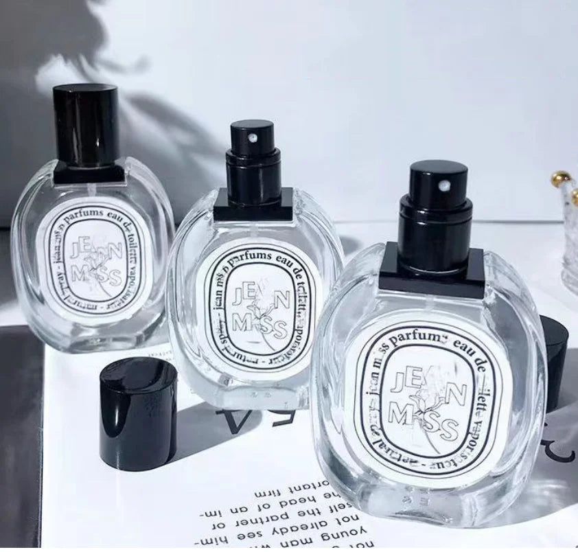 Luxury Customized Stick Label clear Perfume Spray Bottle clear Frosted Black 30ml Empty Flat Oval Glass Perfume Spray Bottle